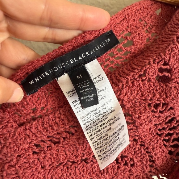 White House Black Market Lace Ruffle Sleeve Blouse - size M - Picture 2 of 7